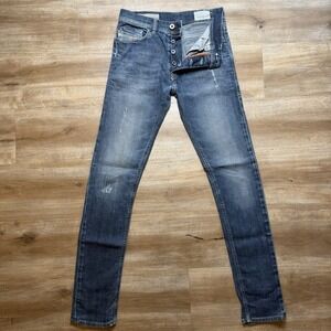 Diesel Tepphar Jeans Men 29x30 Blue Slim Carrot Stretch Italy DNA Wash 008Y0